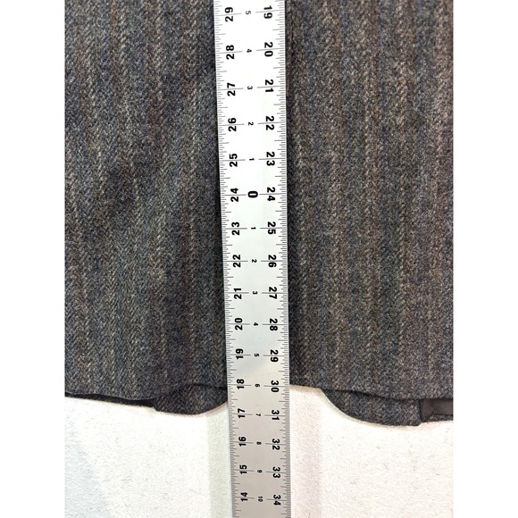 Haggar 42R Vintage 90s tweed blazer jacket gray brown stripe 100% Wool classic - Picture 8 of 10